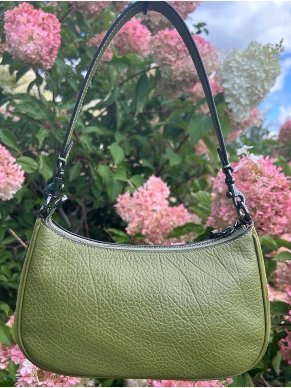 Coach Teri Olive Green Hobo Shoulder Crossbody Bag Like New CJ517 - Picture 12 of 16